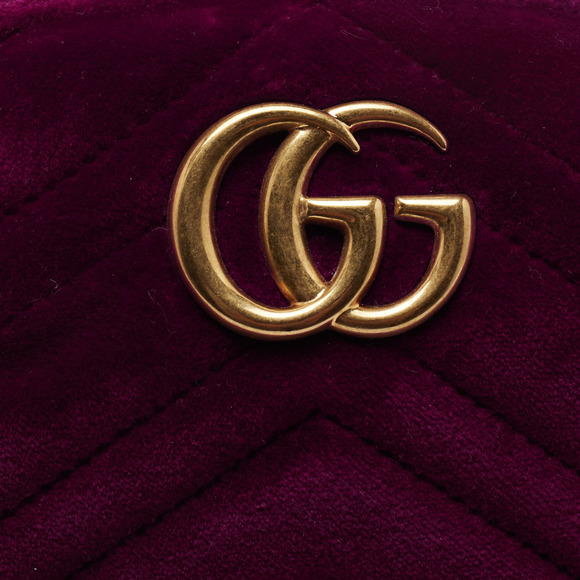 GUCCI Purple Matelasse Velvet GG Marmont Belt Bag - Picture 5 of 8